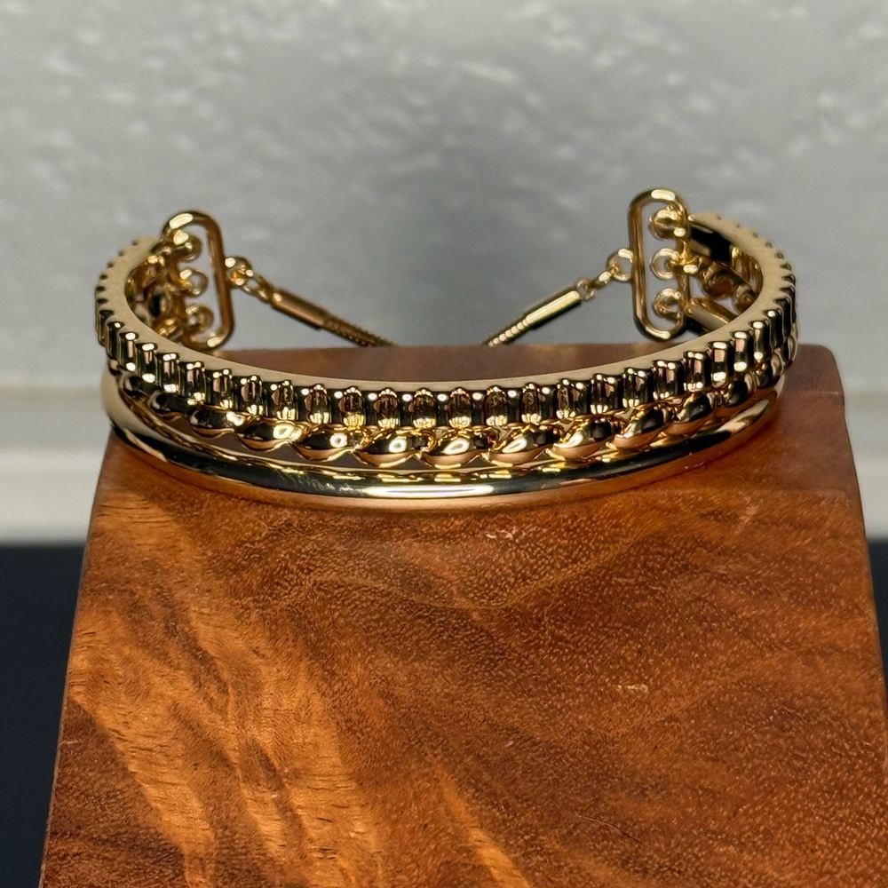Gold-tone Twisted Slider Bracelet